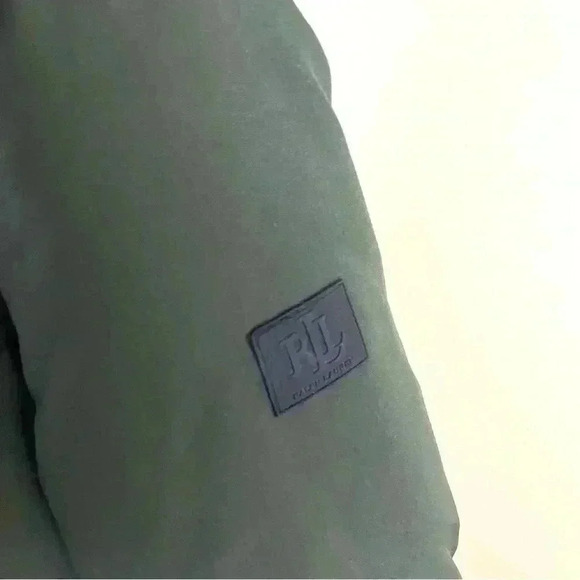 NWT Lauren Ralph Lauren Green Faux Fur Hood Tie Waist Puffer Parka Coat Size S - Picture 9 of 16
